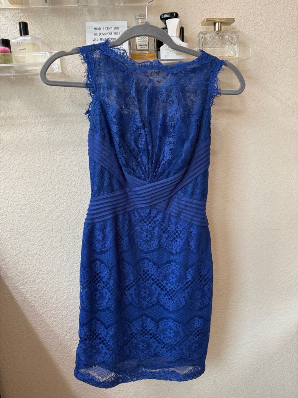 Tadashi Shoji Cobalt Lace Midi Dress